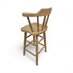 Vintage Solid Oak High Stool / Bar Chair / c1980 / FREE DELIVERY - Image 9