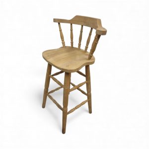 Vintage Solid Oak High Stool / Bar Chair / c1980 / FREE DELIVERY - Image 8