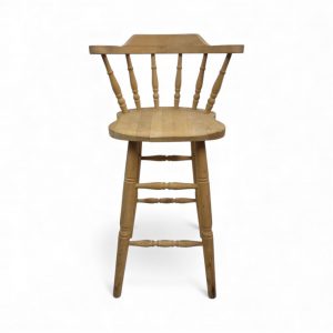 Vintage Solid Oak High Stool / Bar Chair / c1980 / FREE DELIVERY - Image 6