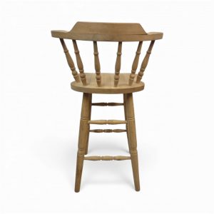 Vintage Solid Oak High Stool / Bar Chair / c1980 / FREE DELIVERY - Image 5