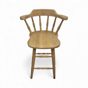 Vintage Solid Oak High Stool / Bar Chair / c1980 / FREE DELIVERY - Image 4