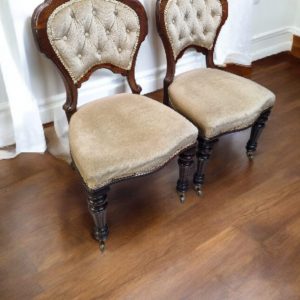 Victorian Upholstered Dining Chairs / c. 1880 / Set of Two / FREE DELIVERY - Image 8