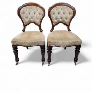 Victorian Upholstered Dining Chairs / c. 1880 / Set of Two / FREE DELIVERY - Image 7