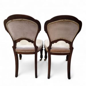 Victorian Upholstered Dining Chairs / c. 1880 / Set of Two / FREE DELIVERY - Image 3