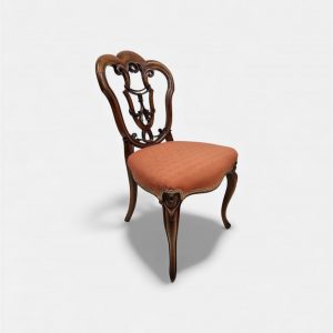 Antique Walnut Side Chair / c.1890 / Pierced Splat Back / FREE DELIVERY - Image 1