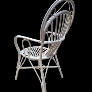 Vintage White Rattan & Bamboo Armchair / c1960 / FREE DELIVERY - Image 5
