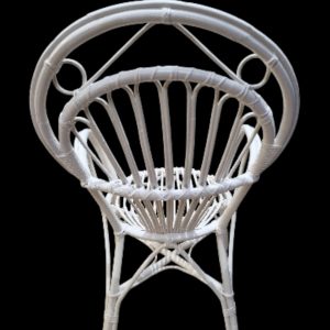 Vintage White Rattan & Bamboo Armchair / c1960 / FREE DELIVERY - Image 3
