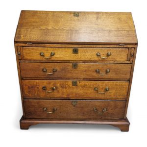 Antique Victorian Oak Writing Bureau / Drop-Front Desk / c1850 / FREE DELIVERY - Image 12