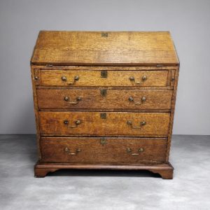 Antique Victorian Oak Writing Bureau / Drop-Front Desk / c1850 / FREE DELIVERY - Image 11