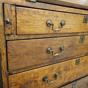 Antique Victorian Oak Writing Bureau / Drop-Front Desk / c1850 / FREE DELIVERY - Image 4