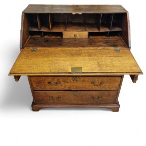 Antique Victorian Oak Writing Bureau / Drop-Front Desk / c1850 / FREE DELIVERY - Image 2