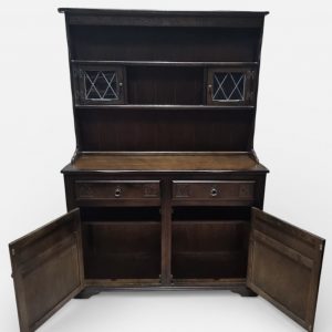 Vintage Oak Sideboard / Glazed Hutch / c1950 / FREE DELIVERY - Image 6