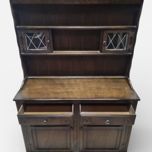 Vintage Oak Sideboard / Glazed Hutch / c1950 / FREE DELIVERY