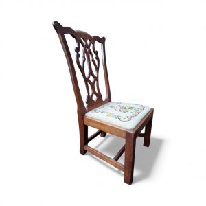 Antique Wooden Low Chair / Needlepoint Seat / c1920 / FREE DELIVERY - Image 7