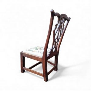 Antique Wooden Low Chair / Needlepoint Seat / c1920 / FREE DELIVERY - Image 2