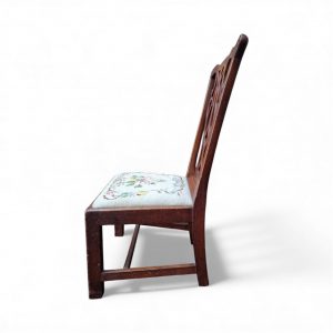 Antique Wooden Low Chair / Needlepoint Seat / c1920 / FREE DELIVERY - Image 8