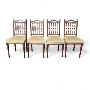Antique Dining Chairs / Upholstered Seats / c.1930 / Set of 4 / FREE DELIVERY - Image 10