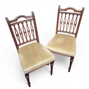 Antique Dining Chairs / Upholstered Seats / c.1930 / Set of 4 / FREE DELIVERY - Image 7