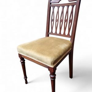 Antique Dining Chairs / Upholstered Seats / c.1930 / Set of 4 / FREE DELIVERY - Image 2