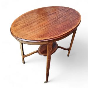 Antique Edwardian Oval Occasional Table On Castors / c.1910 / FREE DELIVERY - Image 4