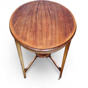 Antique Edwardian Oval Occasional Table On Castors / c.1910 / FREE DELIVERY - Image 3