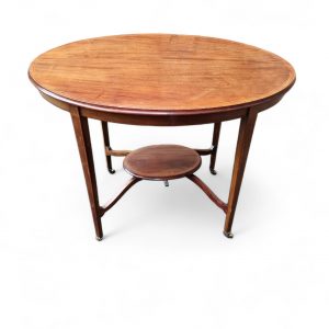 Antique Edwardian Oval Occasional Table On Castors / c.1910 / FREE DELIVERY - Image 2