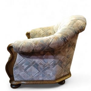 Vintage Belgian Armchair / Club Chair Solid Wood Arms / c1970 / FREE DELIVERY - Image 4