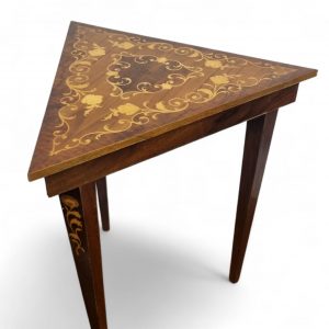 Vintage Italian Inlaid Musical Table / c. 1960 / Triangular Top / FREE DELIVERY - Image 1