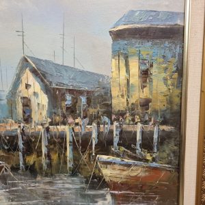 Vintage Large Oil Painting on Canvas / Seascape / Signed / c1950 / FREE DELIVERY - Image 10