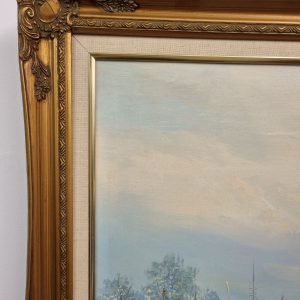 Vintage Large Oil Painting on Canvas / Seascape / Signed / c1950 / FREE DELIVERY - Image 8