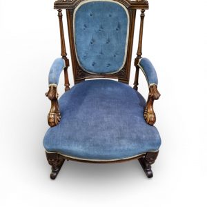 Antique Victorian Style Upholstered Rocking Chair / c1880 / FREE DELIVERY