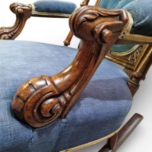 Antique Victorian Style Upholstered Rocking Chair / c1880 / FREE DELIVERY - Image 12