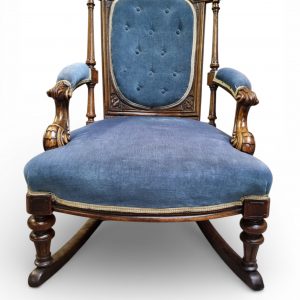 Antique Victorian Style Upholstered Rocking Chair / c1880 / FREE DELIVERY - Image 11