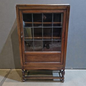 Antique Oak Glazed Bookcase / c1920 / FREE DELIVERY