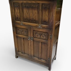 Vintage Old Charm Drinks Cabinet / Light Oak / c1970 / FREE DELIVERY - Image 11