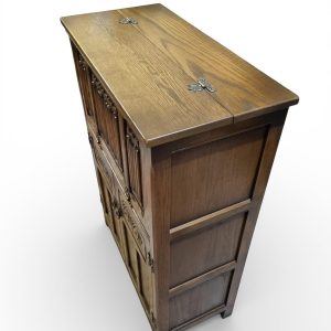Vintage Old Charm Drinks Cabinet / Light Oak / c1970 / FREE DELIVERY - Image 9