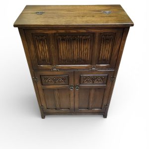 Vintage Old Charm Drinks Cabinet / Light Oak / c1970 / FREE DELIVERY - Image 4