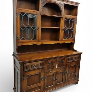 Vintage Old Charm Wood Bros Oak Dresser / Drinks Cabinet / Tudor Brown / c1960 / FREE DELIVERY - Image 4