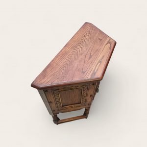 Vintage Old Charm Wood Brothers Canted Side Cabinet / Carved Oak / c1970 / FREE DELIVERY - Image 5