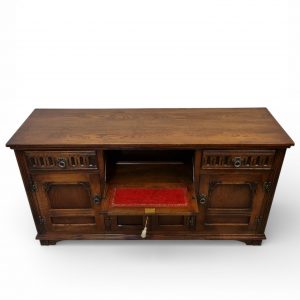 Vintage Old Charm Wood Bros Lancaster Sideboard / Drinks Cabinet / Tudor Brown Oak / 1960 / FREE DELIVERY - Image 10