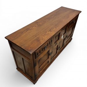 Vintage Old Charm Wood Bros Lancaster Sideboard / Drinks Cabinet / Tudor Brown Oak / 1960 / FREE DELIVERY - Image 8