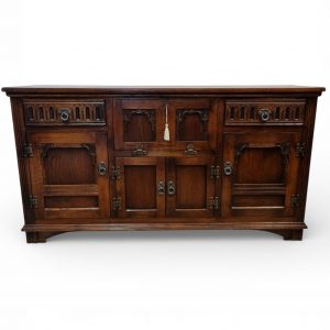 Vintage Old Charm Wood Bros Lancaster Sideboard / Drinks Cabinet / Tudor Brown Oak / 1960 / FREE DELIVERY - Image 7