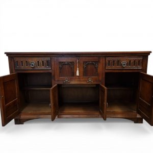 Vintage Old Charm Wood Bros Lancaster Sideboard / Drinks Cabinet / Tudor Brown Oak / 1960 / FREE DELIVERY - Image 5