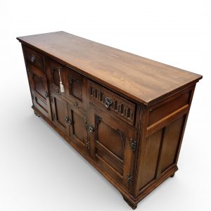 Vintage Old Charm Wood Bros Lancaster Sideboard / Drinks Cabinet / Tudor Brown Oak / 1960 / FREE DELIVERY - Image 4