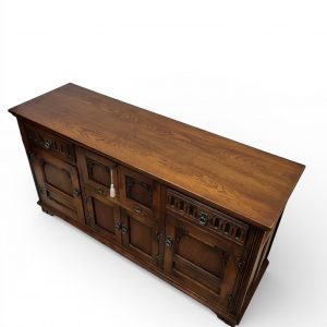 Vintage Old Charm Wood Bros Lancaster Sideboard / Drinks Cabinet / Tudor Brown Oak / 1960 / FREE DELIVERY - Image 3