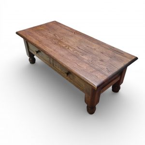 Vintage Solid Oak Coffee Table / Double Drawers / c1970 / FREE DELIVERY - Image 6