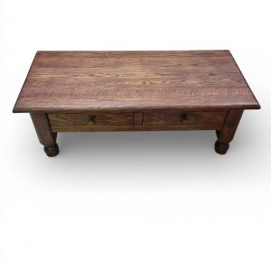 Vintage Solid Oak Coffee Table / Double Drawers / c1970 / FREE DELIVERY - Image 3
