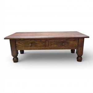 Vintage Solid Oak Coffee Table / Double Drawers / c1970 / FREE DELIVERY - Image 2