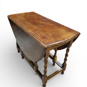 Antique Oak Gateleg Drop Leaf Table / Barley Twist Legs / c.1920 / FREE DELIVERY - Image 6