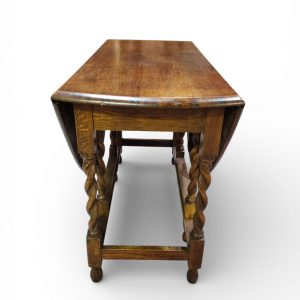 Antique Oak Gateleg Drop Leaf Table / Barley Twist Legs / c.1920 / FREE DELIVERY - Image 2